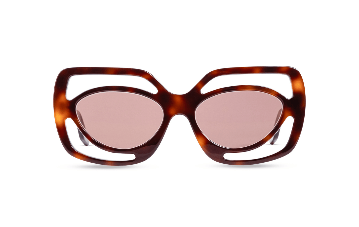 unisex handmade oversized openwork sunglasses in tortoiseshell acetate with polarized lenses – Maison Mata