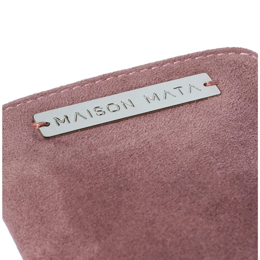 Engraved plate on the Blush suede softcase