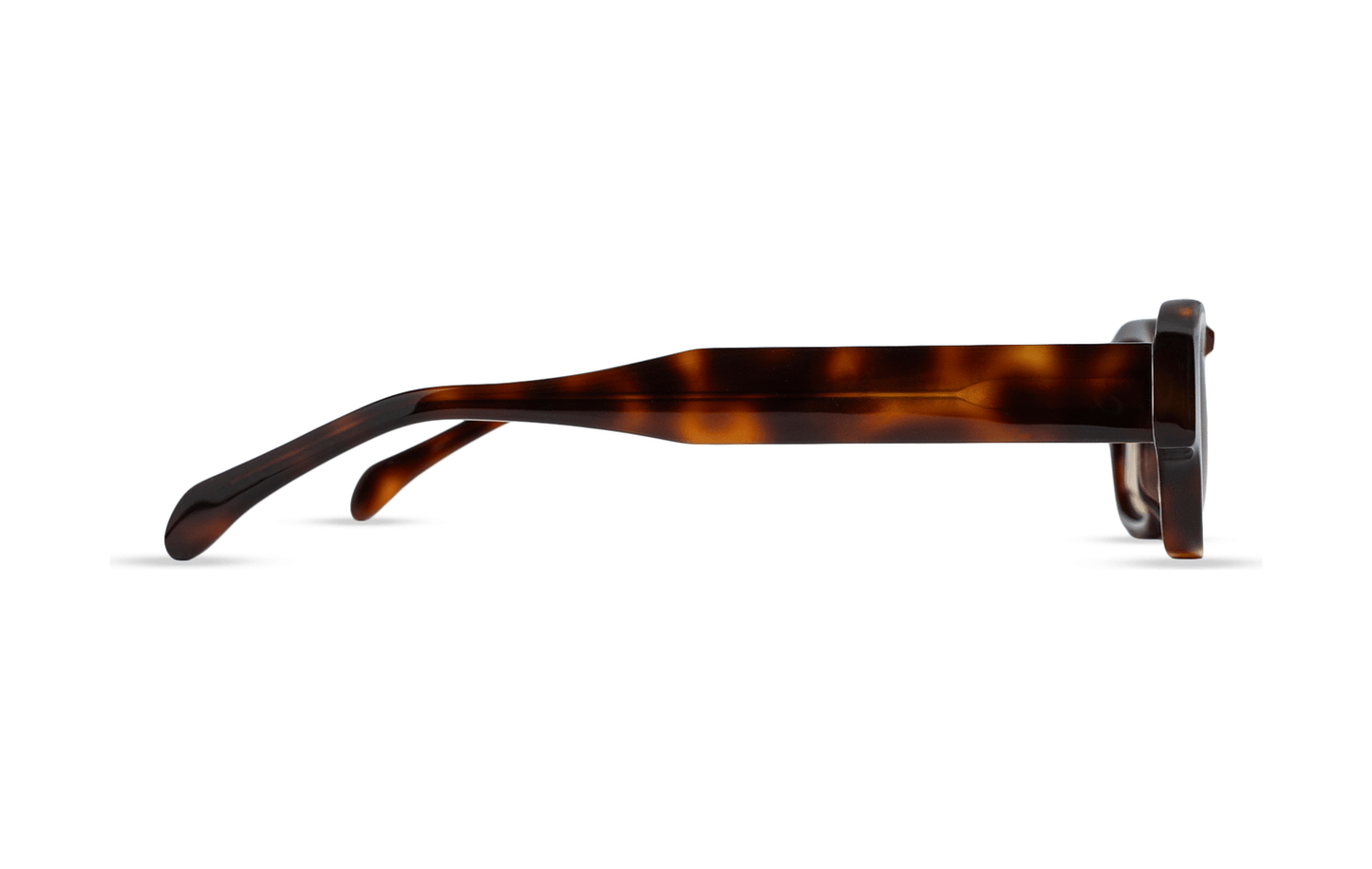 Maison Mata tortoiseshell acetate rounded rectangular frame side view — lunettes acétate écaille arrondies profil — kacamata asetat tortoise samping — Bali handmade acetate eyewear