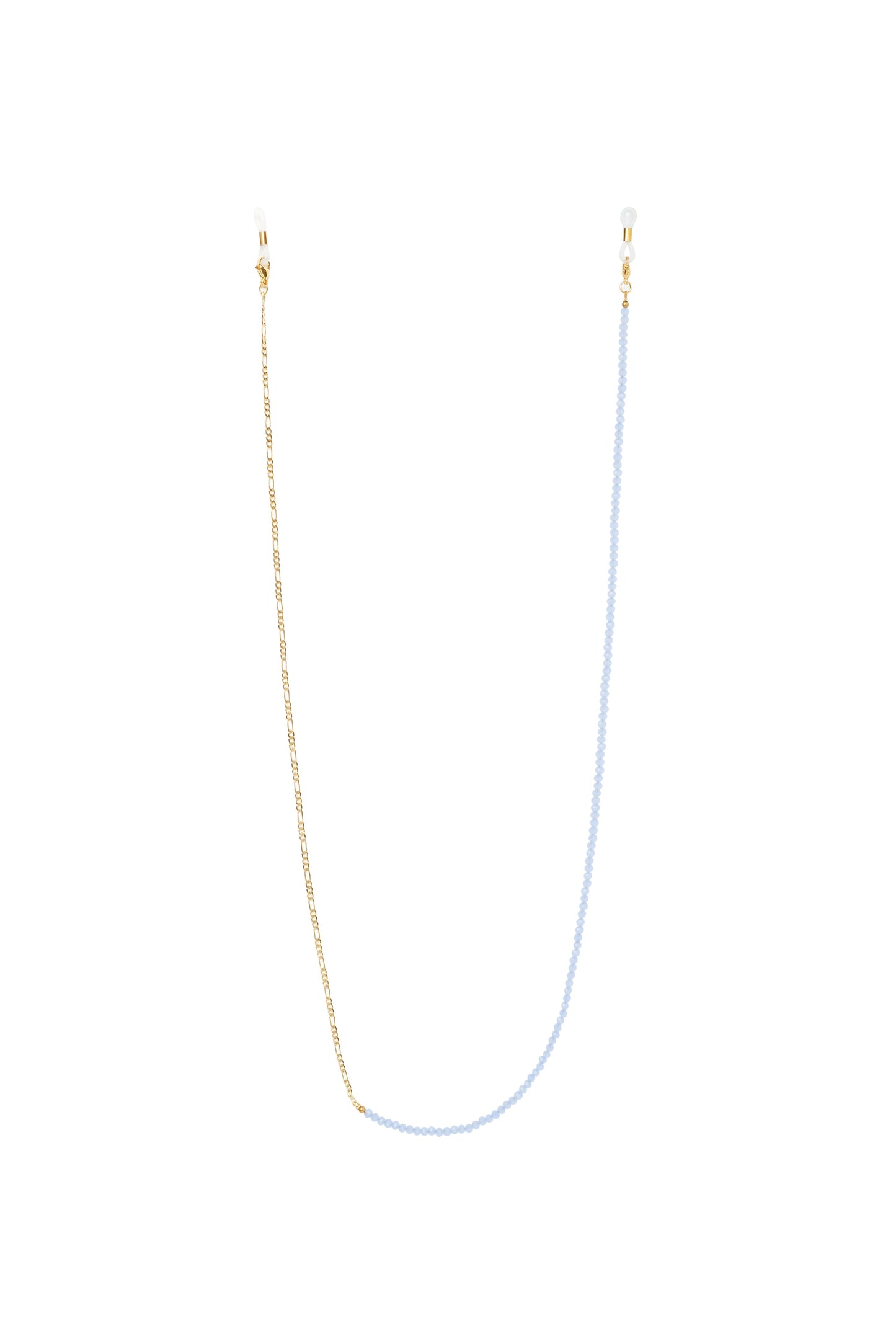 Women’s gold eyewear chain with semi-precious stone, artisan-made in Bali.