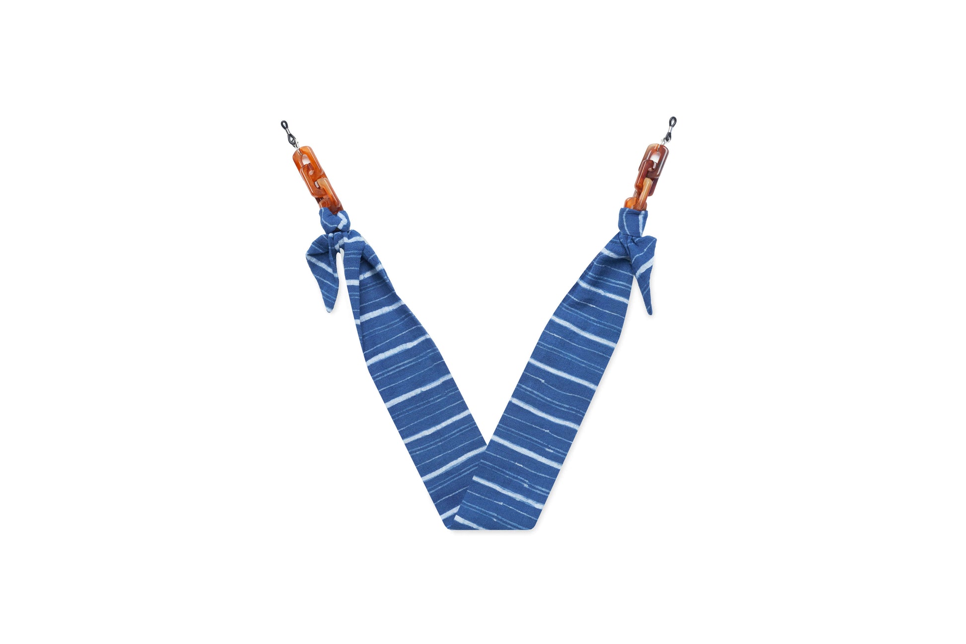 Handwoven batik shibori eyewear chain from Java, compatible with optical and sun frames.