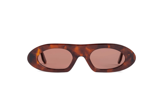 handmade rectangular oval sunglasses in brown tortoiseshell acetate – unisex – Maison Mata