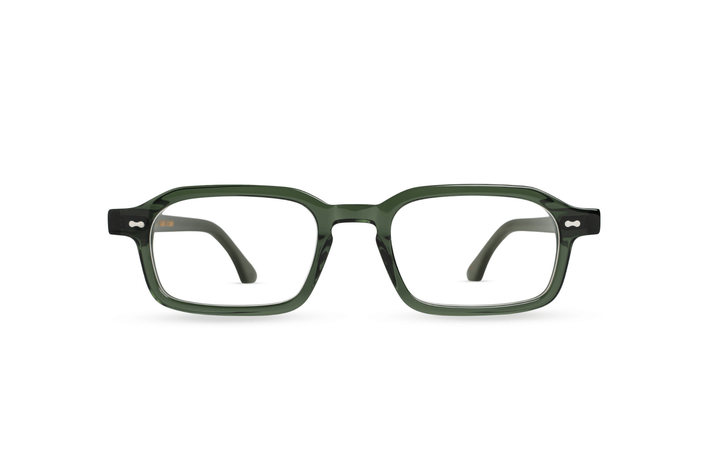 Komodo Rise optical glasses olive green acetate with transparent blue light lenses – Maison Mata