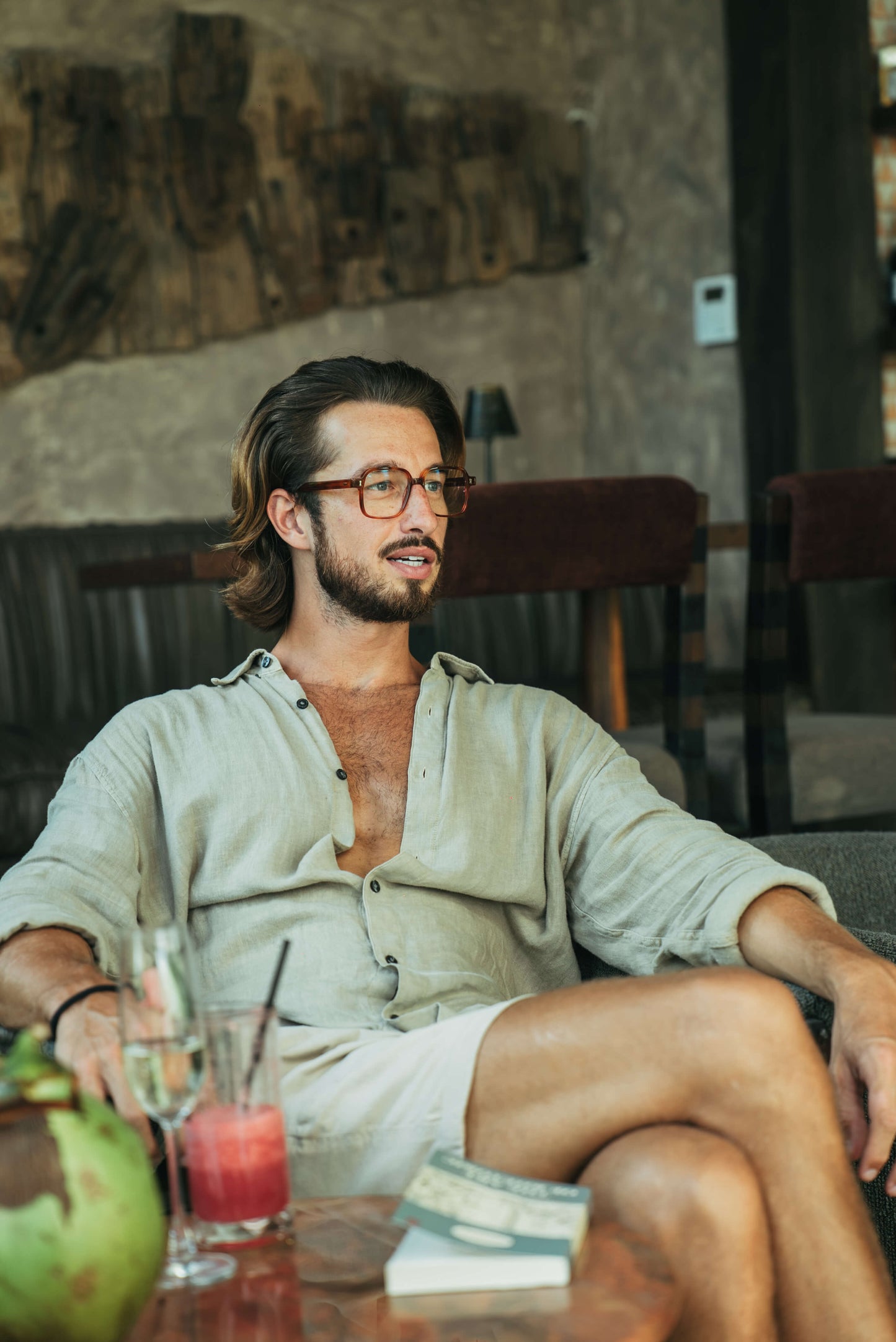 man wearing blue light optical glasses acetate frame – Gili Escape – Maison Mata