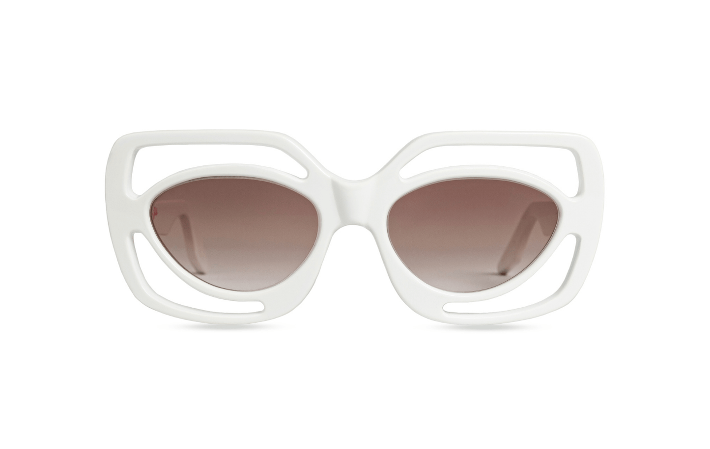 handmade geometric white sunglasses with polarized lenses – unisex – Maison Mata