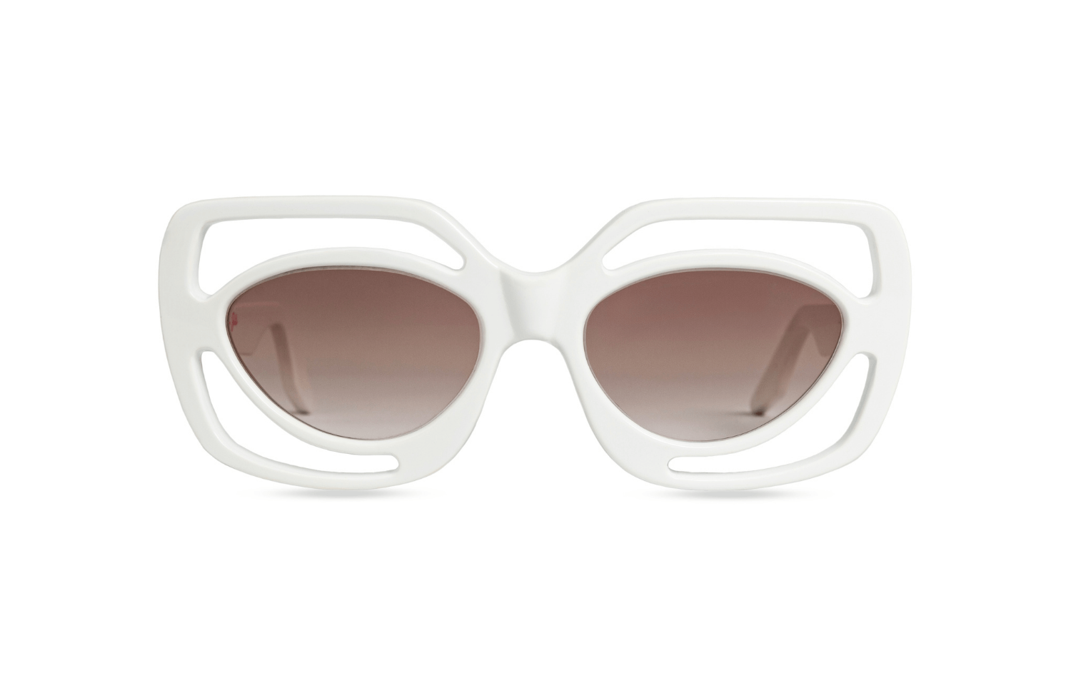 handmade geometric white sunglasses with polarized lenses – unisex – Maison Mata
