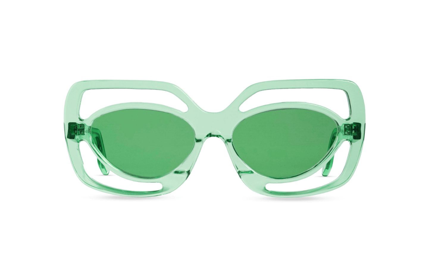handmade butterfly cut out green sunglasses with polarized lenses – unisex – Maison Mata