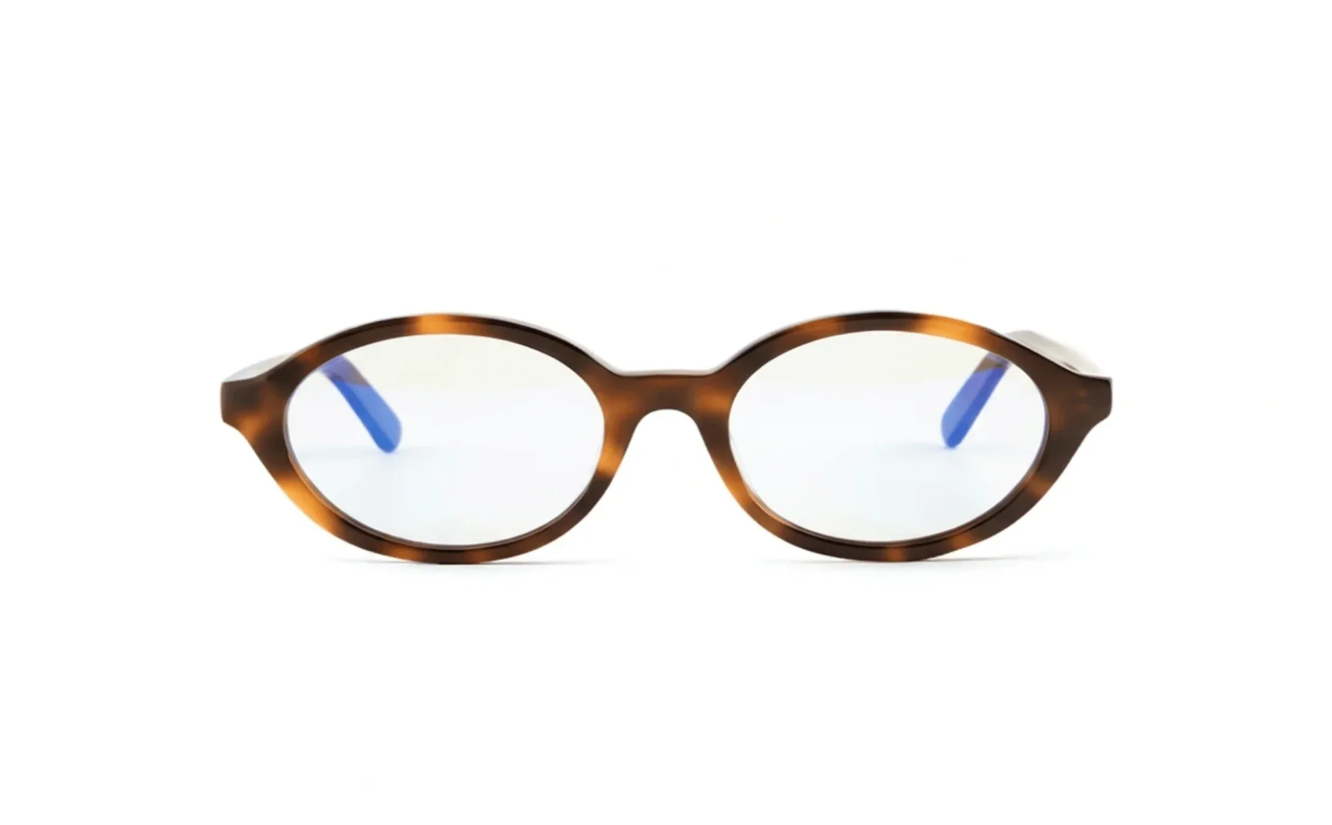 Cove oval optical glasses turquoise acetate with transparent blue light lenses – Maison Mata