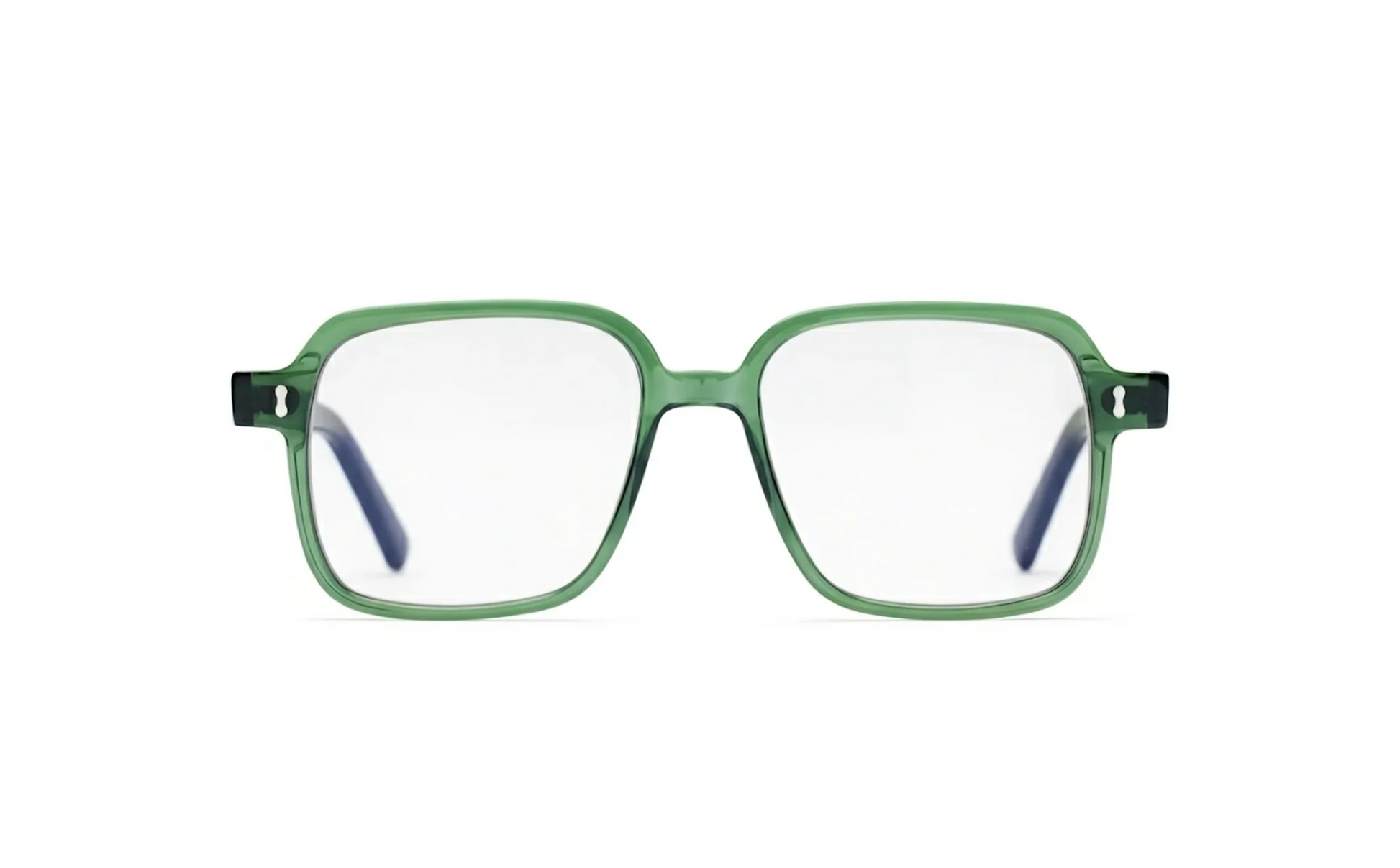 Retro square optical glasses with blue-light protection available at the Maison Mata Sanur boutique in Bali.