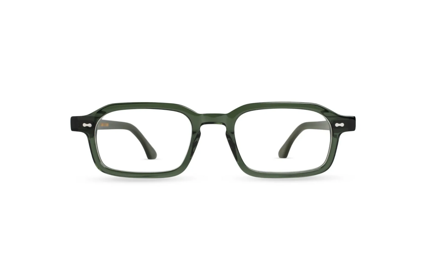 Komodo Rise optical glasses olive green acetate with transparent blue light lenses – Maison Mata