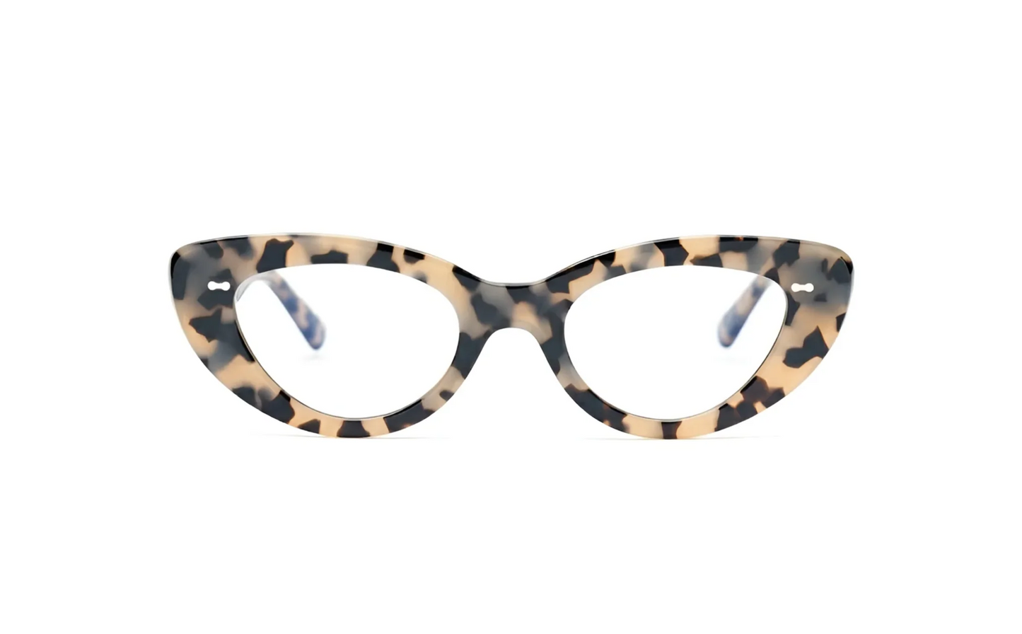 Optical glasses marbled acetate tortoise cat-eye with blue-light protection fitted by Maison Mata opticians in Uluwatu in Bali.