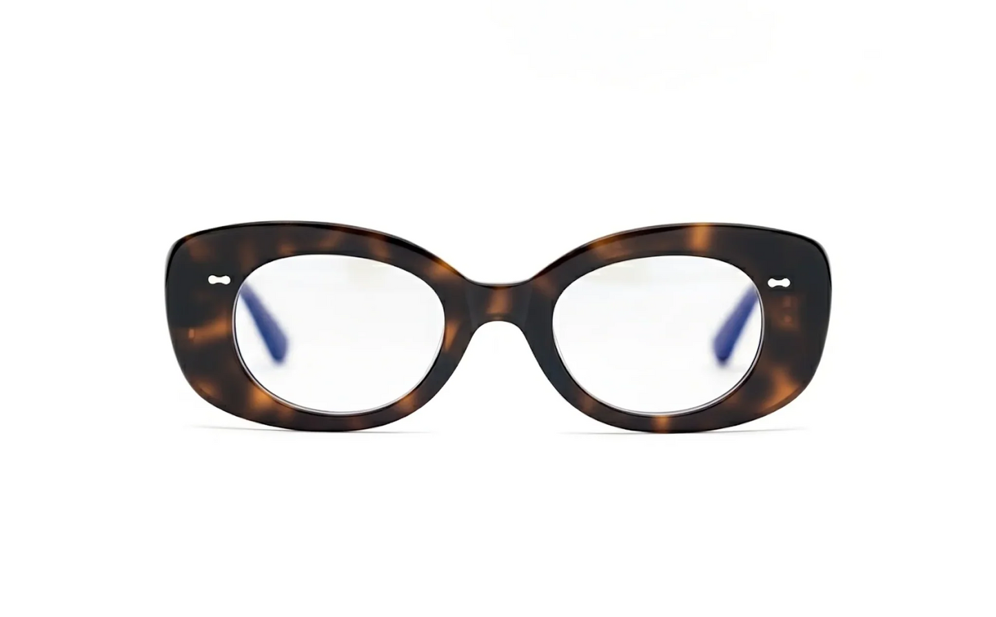 Optical cat-eye acetate glasses in tortoise with blue-light or anti-reflective at the Maison Mata Ubud boutique in Bali.