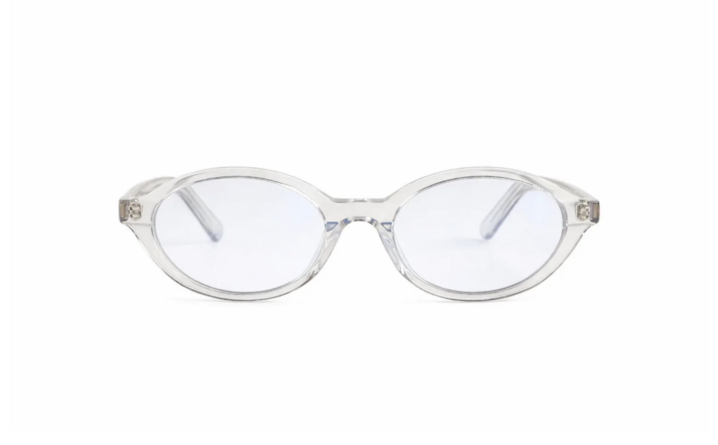 Cove oval optical glasses crystal gray acetate with transparent blue light lenses – Maison Mata