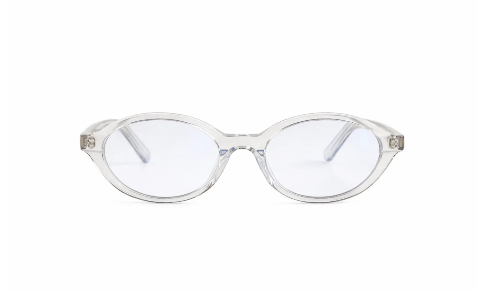 Cove oval optical glasses crystal gray acetate with transparent blue light lenses – Maison Mata