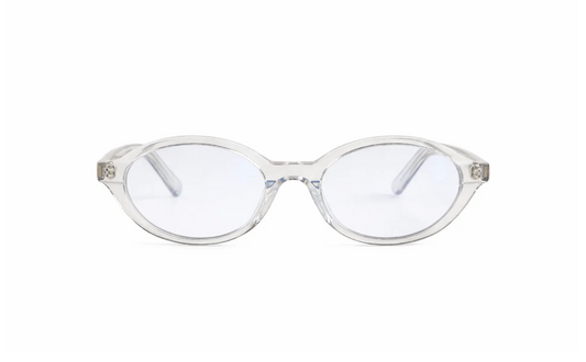 Cove oval optical glasses crystal gray acetate with transparent blue light lenses – Maison Mata