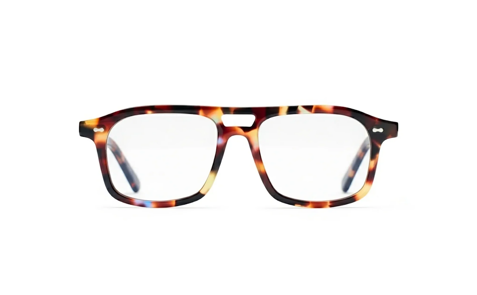 Tortoise aviator optical glasses with blue-light protection at the Maison Mata Ubud boutique in Bali.