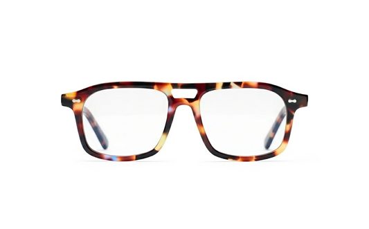 Tortoise aviator optical glasses with blue-light protection at the Maison Mata Ubud boutique in Bali.