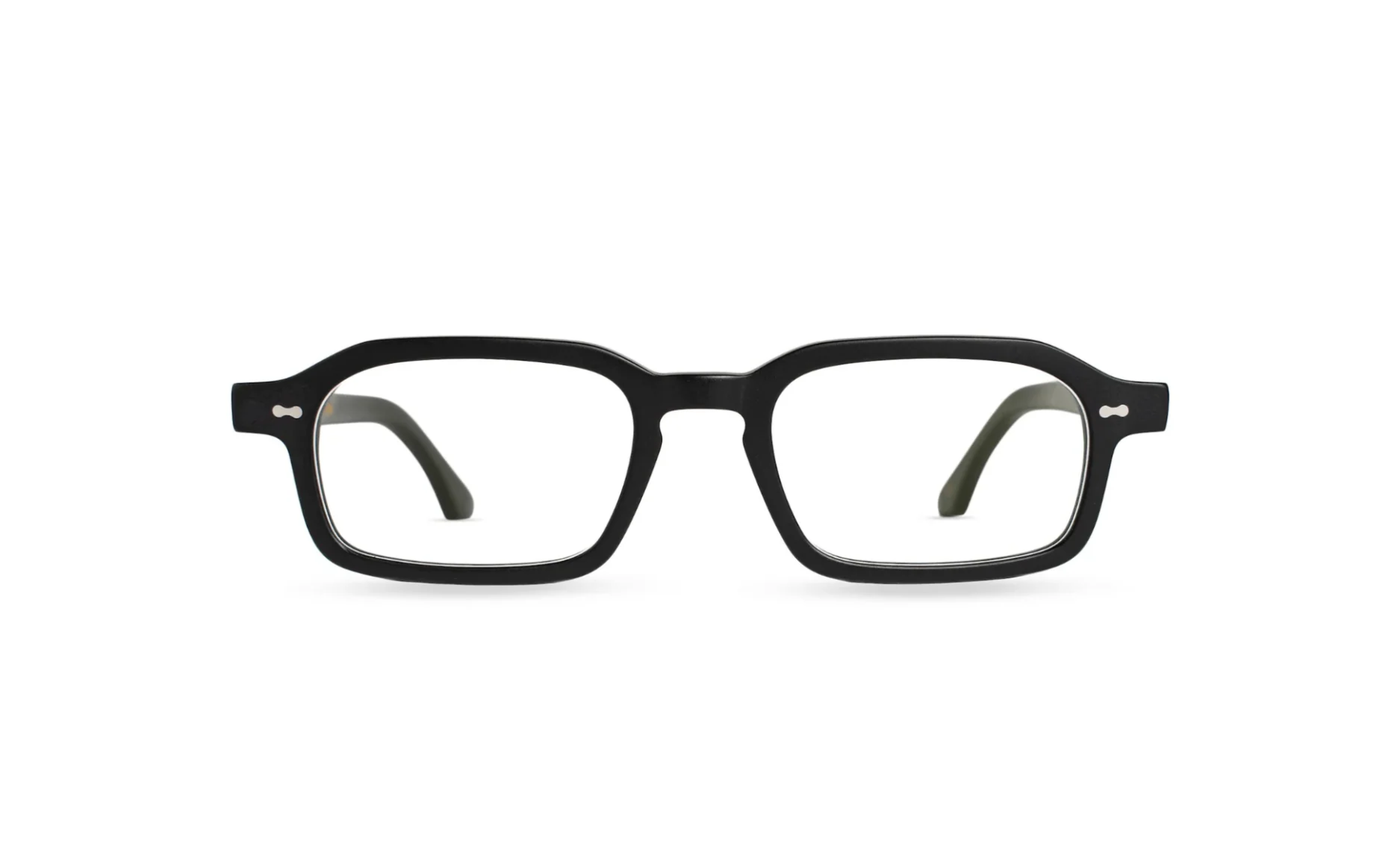 Komodo Rise optical glasses black acetate with transparent blue light lenses – Maison Mata