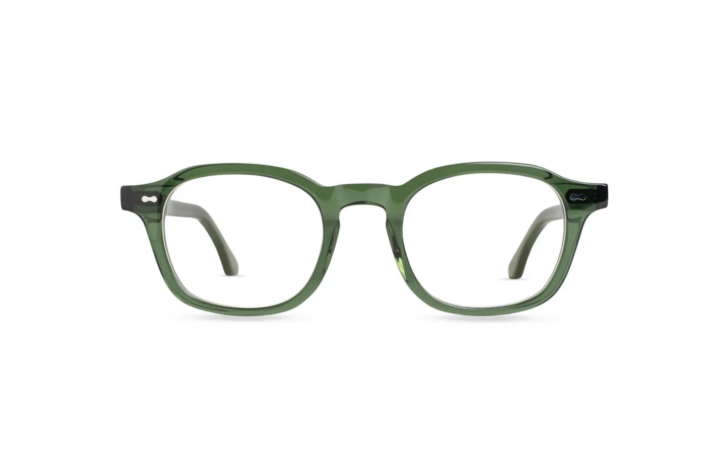 Sumba Hills optical glasses olive green acetate with transparent blue light lenses – Maison Mata