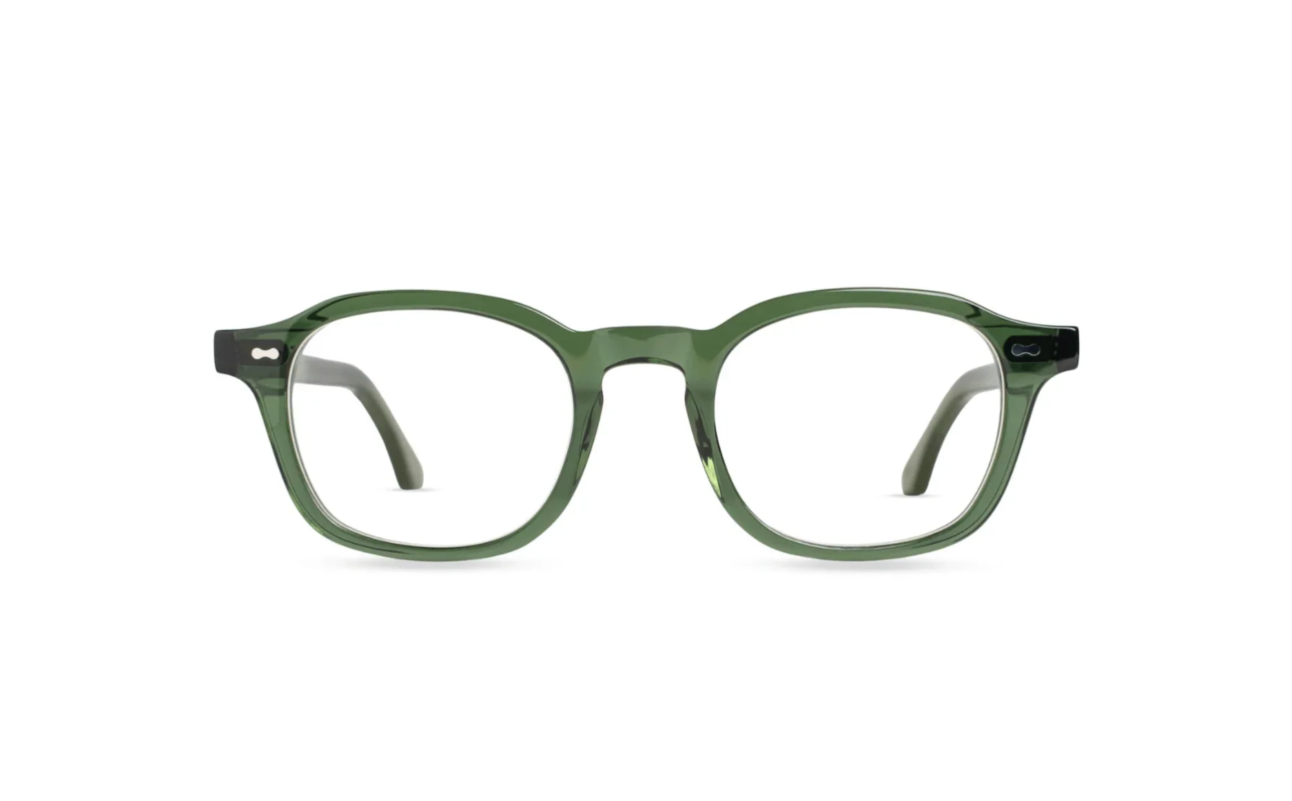 Sumba Hills optical glasses olive green acetate with transparent blue light lenses – Maison Mata