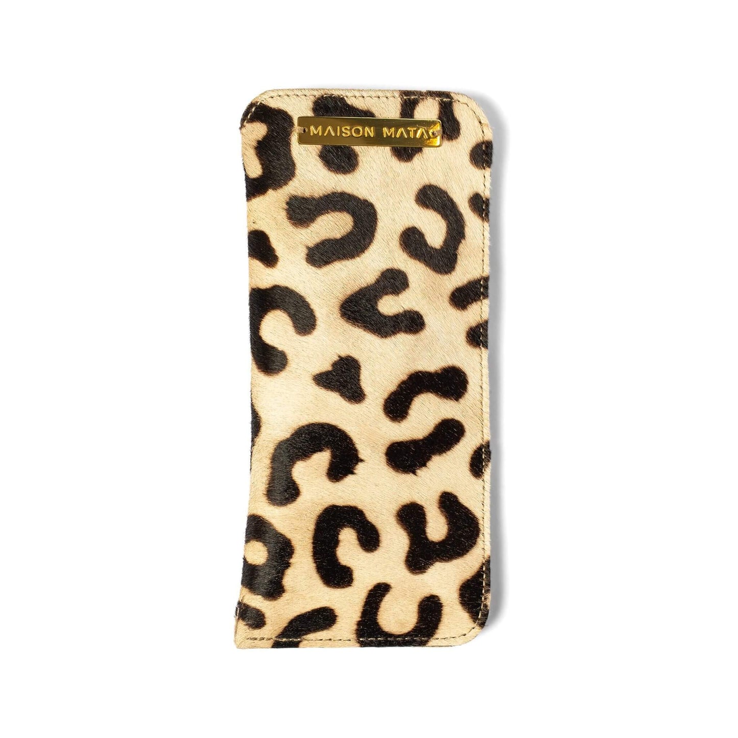 Maison Mata black leopard softcase, a handmade glasses case from Bali