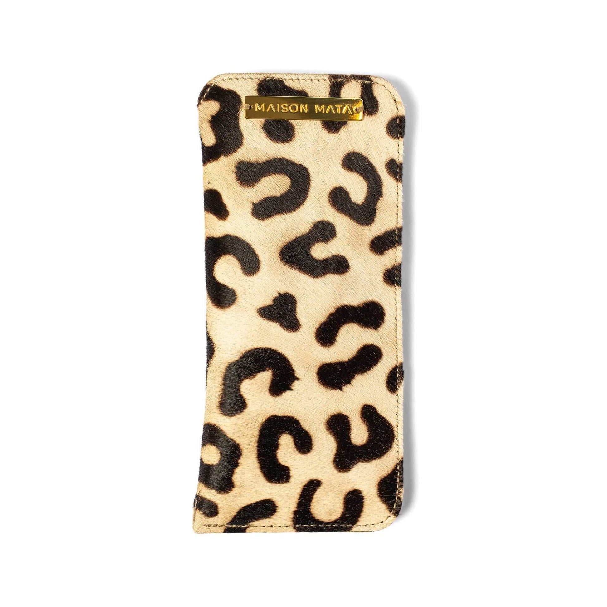 Maison Mata black leopard softcase, a handmade glasses case from Bali