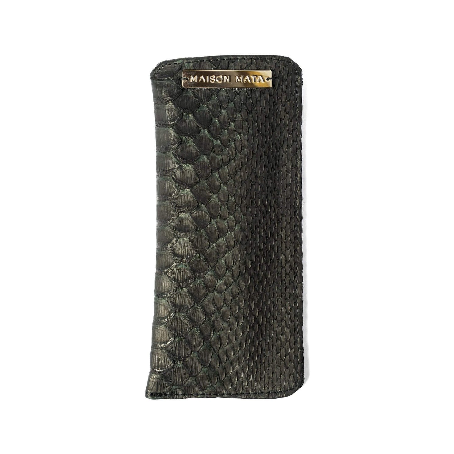 Maison Mata black snake softcase, a handmade glasses case from Bali