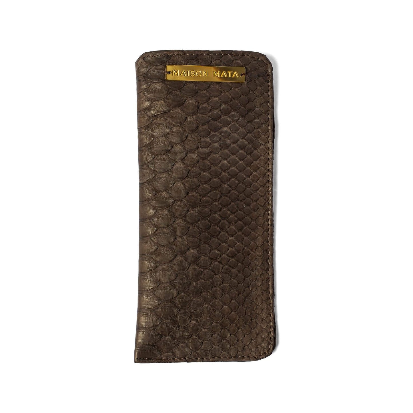 Maison Mata brown snake softcase, a handmade glasses case from Bali