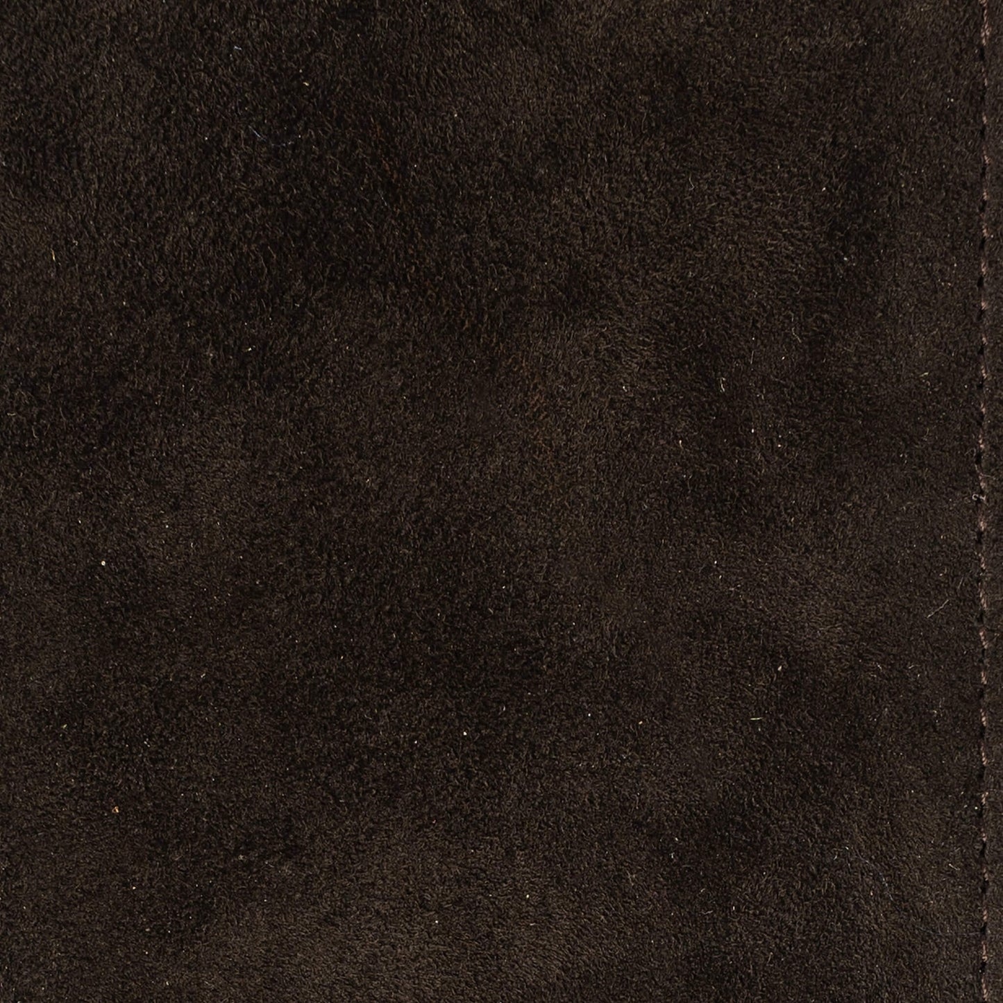 Close-up of the suede on the Maison Mata dark brown suede softcase