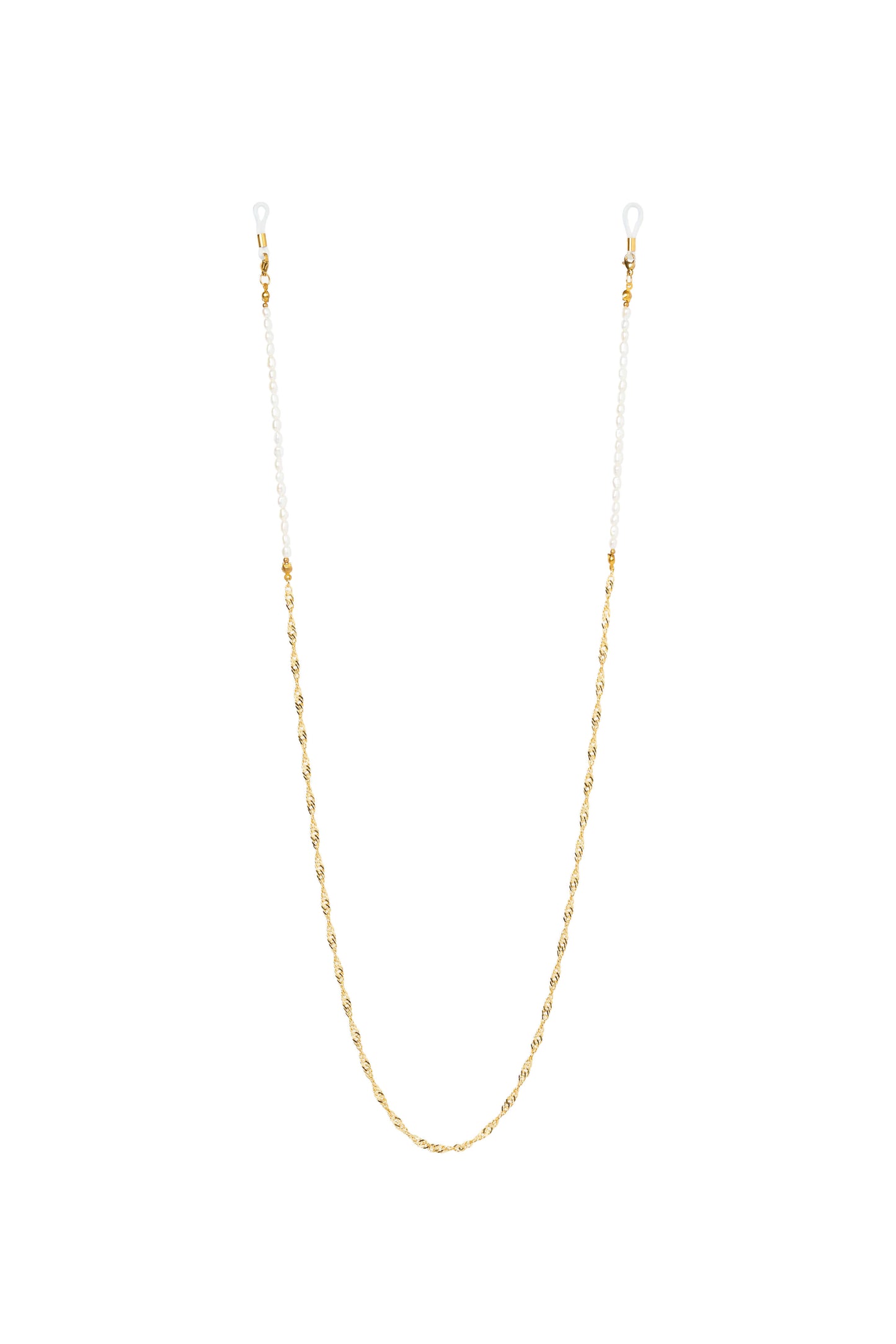 Gold fine eyewear chain with gemstone, Bali artisan touch for women or mixed wear.