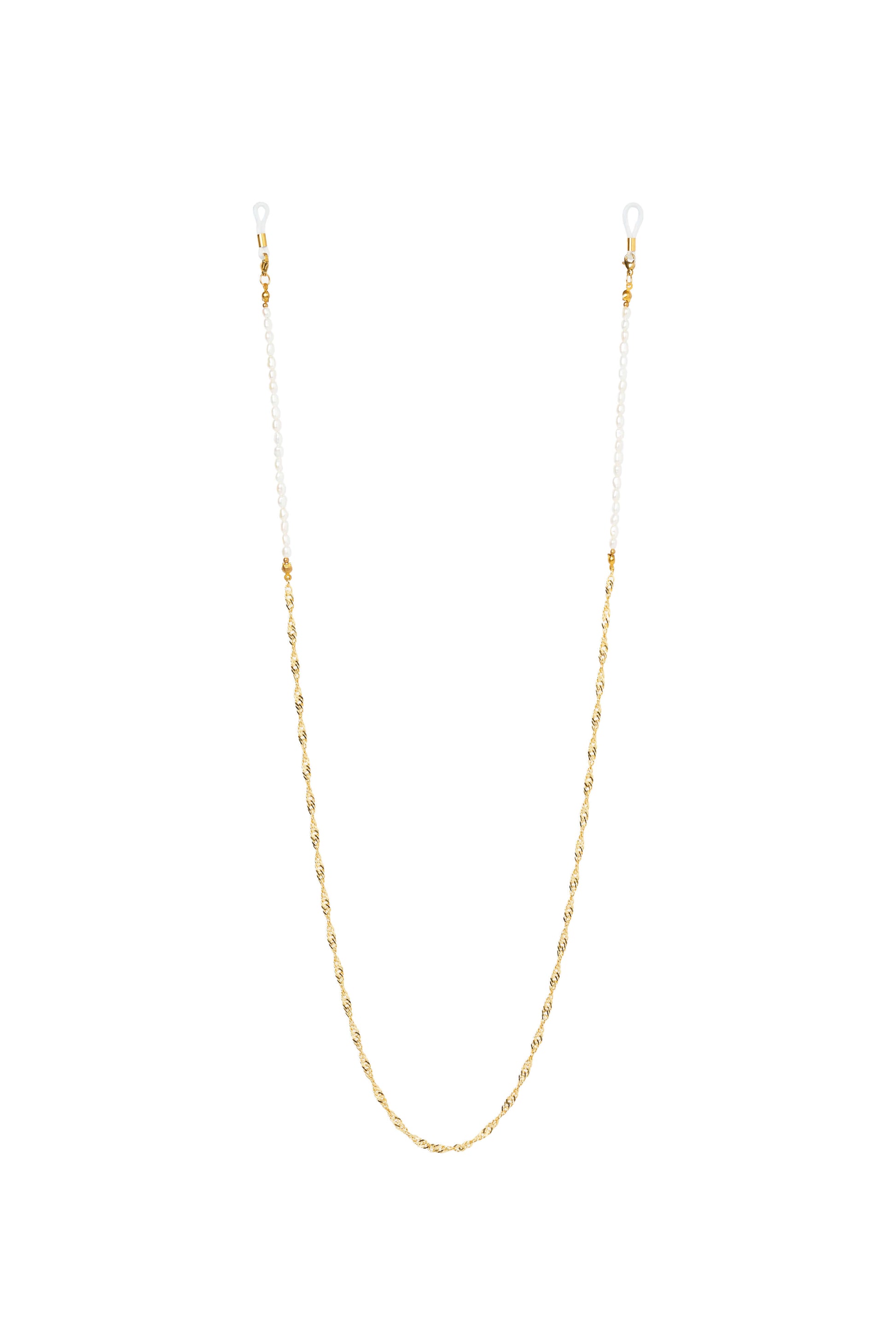 Gold fine eyewear chain with gemstone, Bali artisan touch for women or mixed wear.