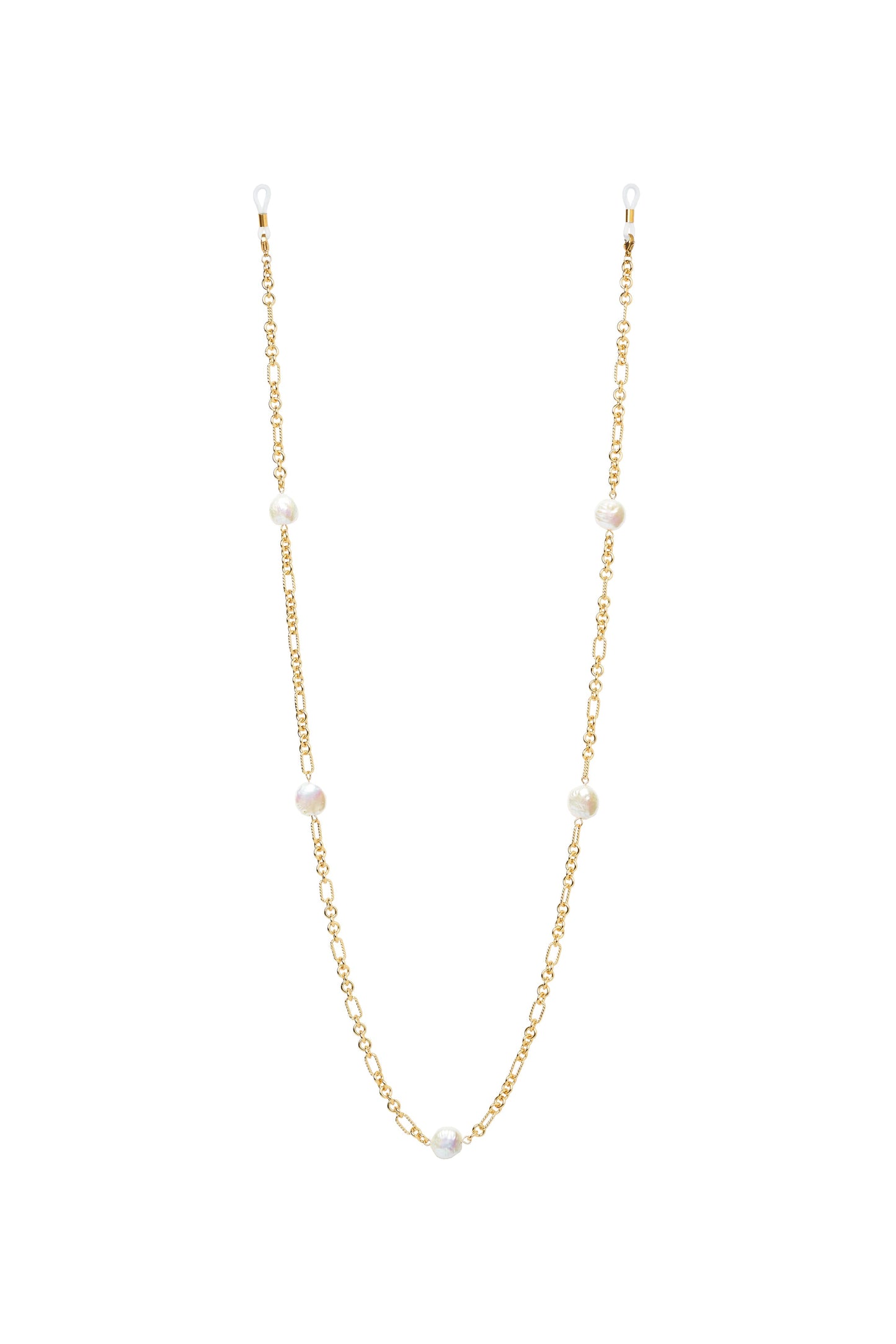 Luxe gold plated gemstone chain for eyewear, Bali handcrafted for feminine styling.