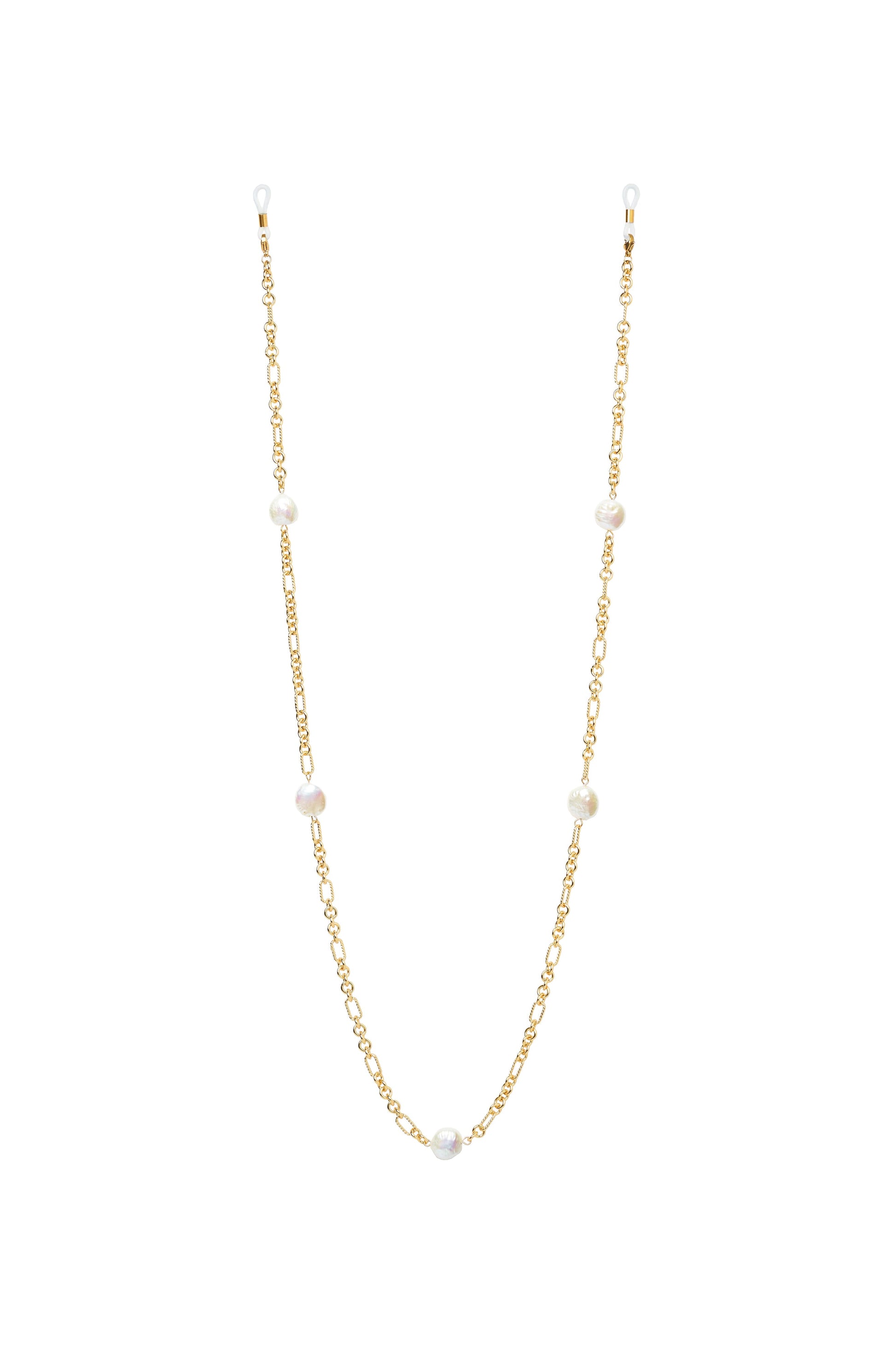 Luxe gold plated gemstone chain for eyewear, Bali handcrafted for feminine styling.