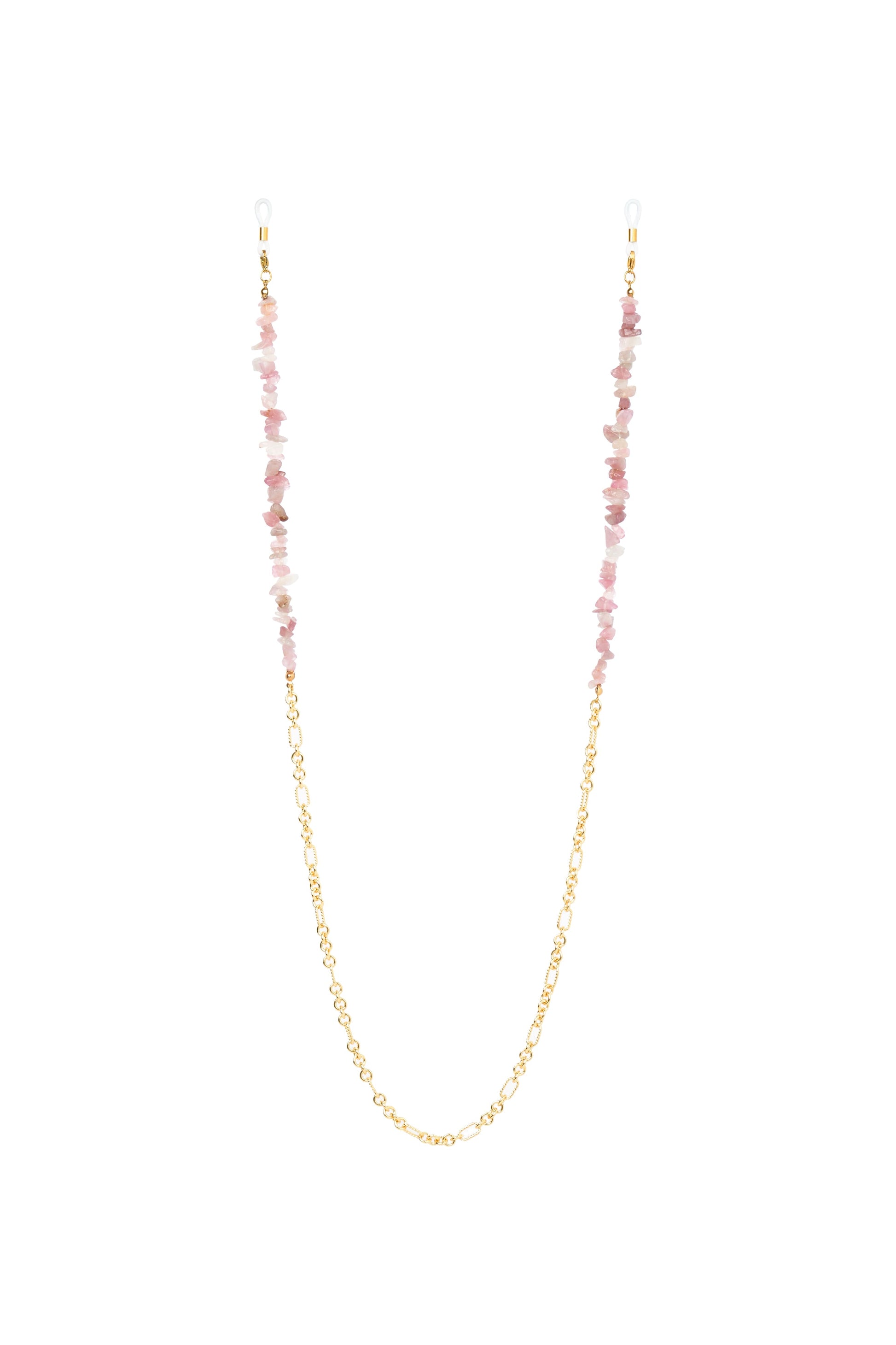 Sunglasses gold chain with natural gemstone, handmade in Bali for women.