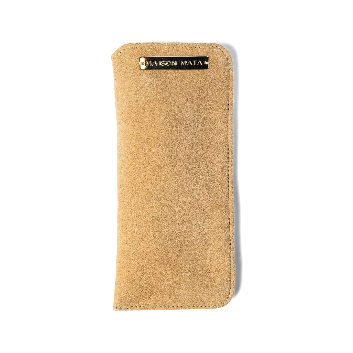 Maison Mata latte suede softcase, a handmade glasses case from Bali