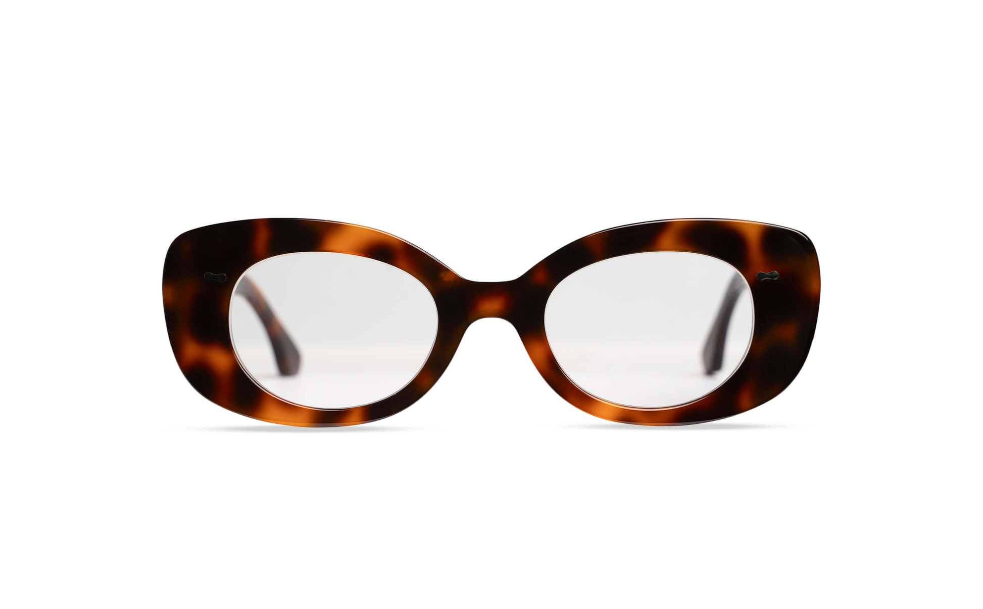 Maison Mata caramel tortoiseshell acetate butterfly eyeglasses, front view with clear lenses — lunettes de vue papillon acétate écaille caramel — kacamata optik butterfly asetat tortoise karamel — gafas graduadas mariposa carey caramelo — Bali optical eyewear