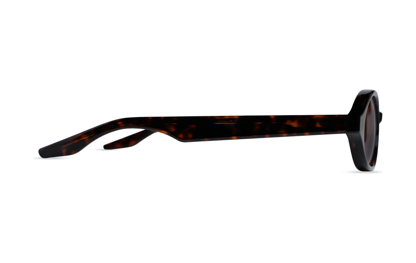 Maison Mata black acetate oval frame side view with ruby lens — lunettes acétate noir profil verre rubis — kacamata asetat hitam samping — Bali handmade acetate eyewear
