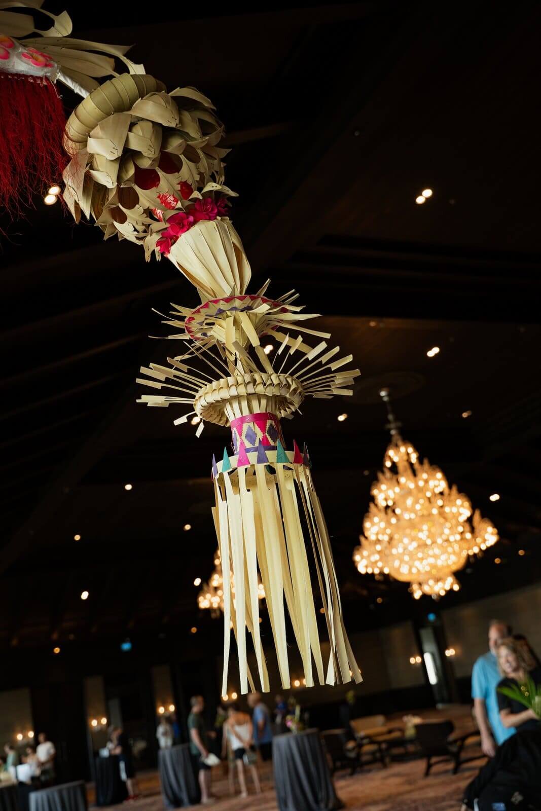 Balinese decoration in a resort ballroom during a Maison Mata gifting experience