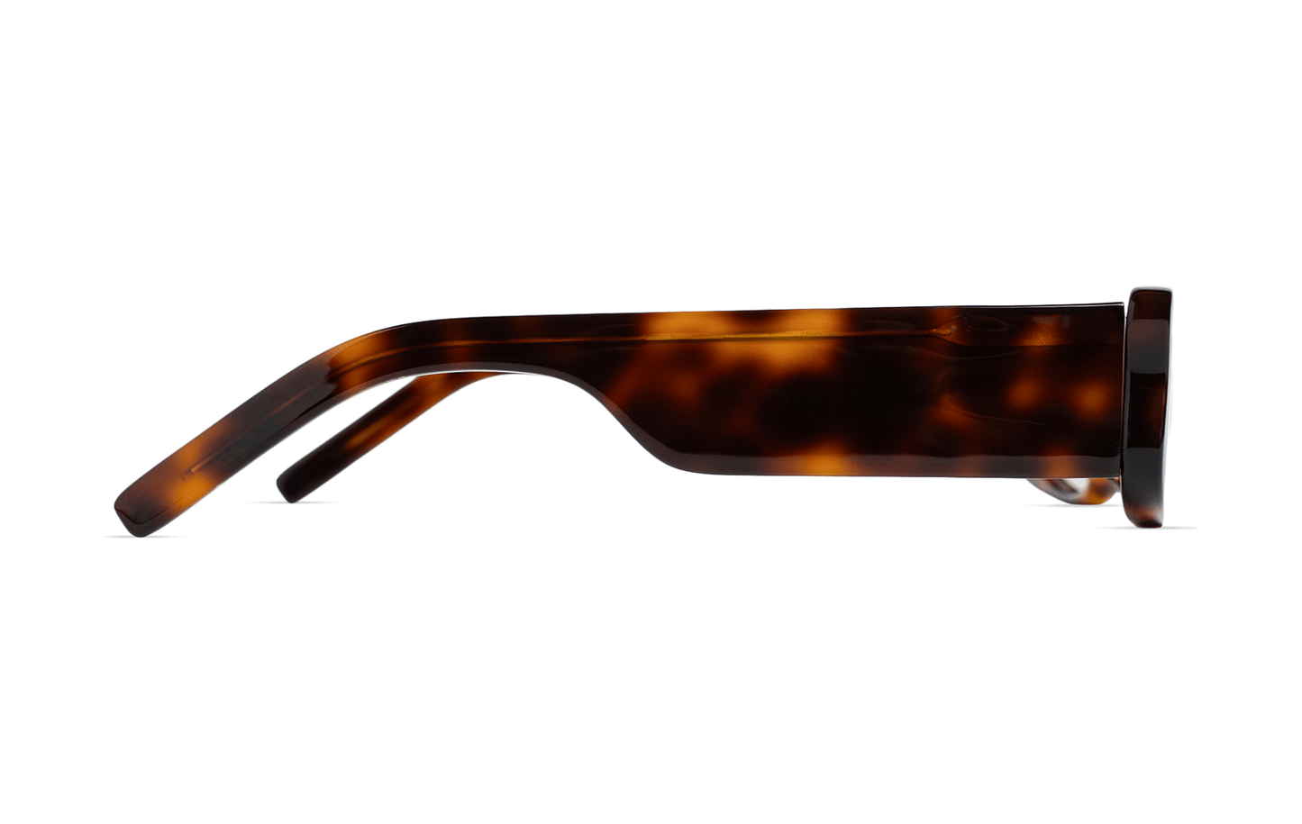 Maison Mata tortoiseshell acetate rectangular frame side view — lunettes acétate écaille profil — kacamata asetat tortoise samping — Bali handmade acetate eyewear