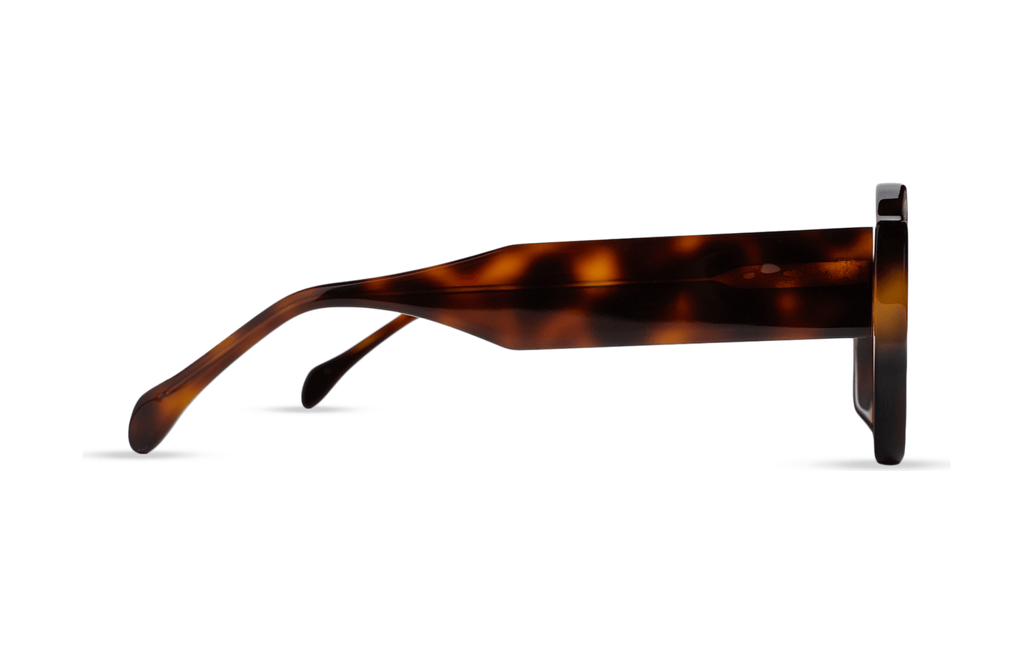 Maison Mata tortoiseshell acetate hexagonal frame side view — lunettes acétate écaille hexagonales profil — kacamata heksagonal asetat tortoise samping — Bali handmade acetate eyewear