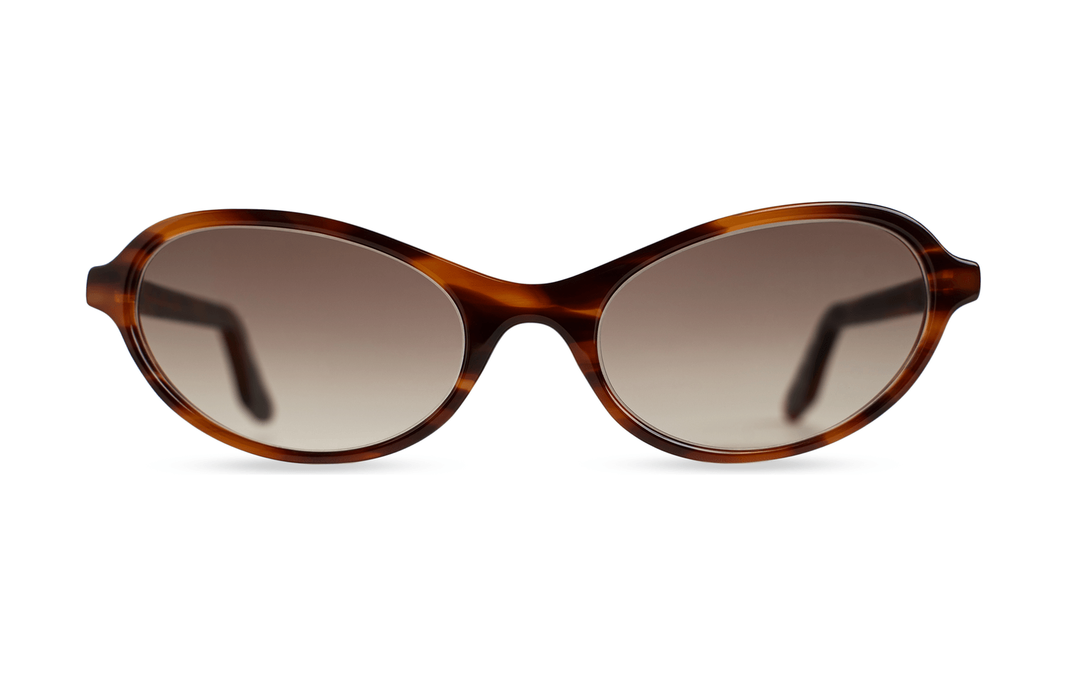 Maison Mata handmade havana tortoiseshell acetate oval sunglasses with brown gradient lenses — lunettes de soleil ovales acétate havane verres dégradés bruns — kacamata oval asetat havana lensa cokelat — gafas ovaladas habana — Bali handmade eyewear