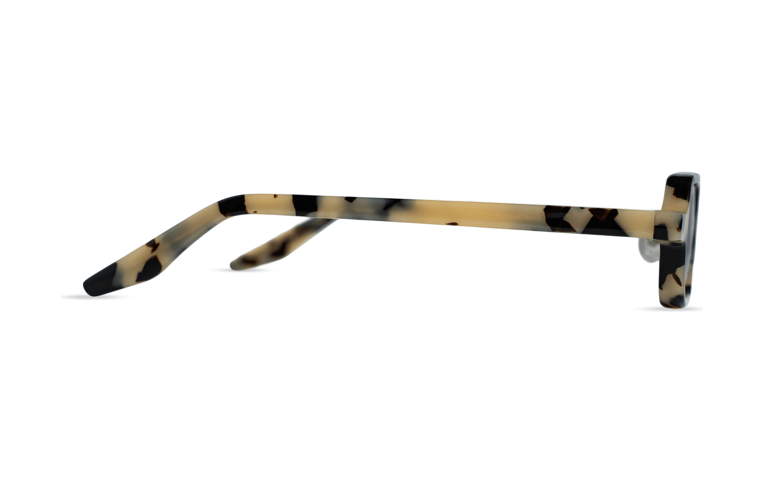Maison Mata light tortoiseshell acetate rectangular frame side view — lunettes acétate écaille claire profil — kacamata asetat tortoise terang samping — Bali handmade acetate eyewear