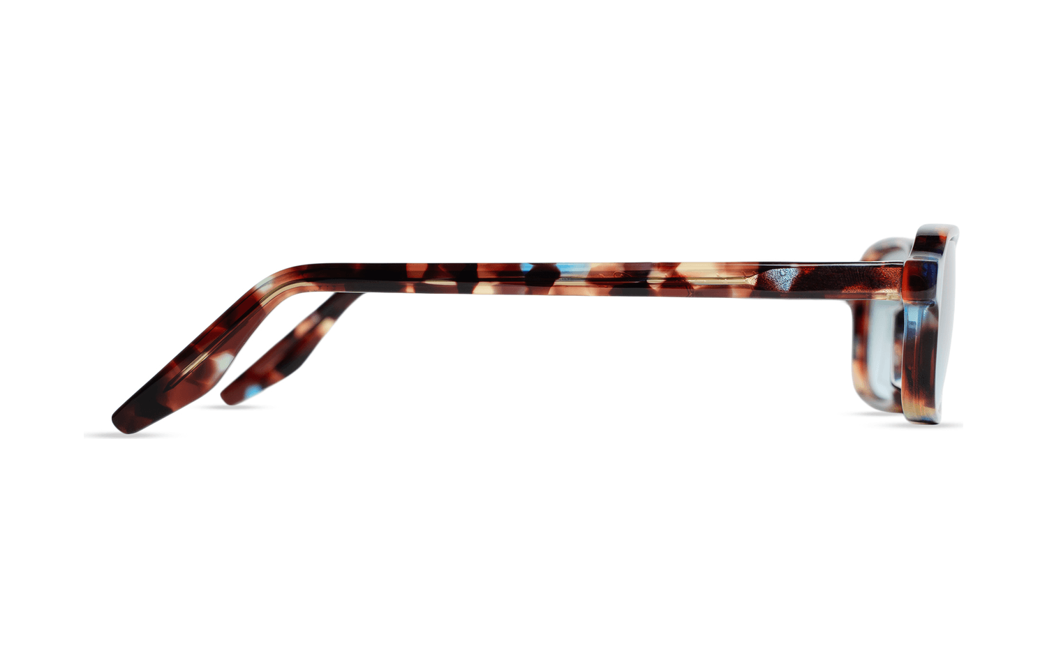 Maison Mata tortoiseshell acetate slim rectangular frame side view — lunettes acétate écaille fines profil — kacamata asetat tortoise samping — Bali handmade acetate eyewear