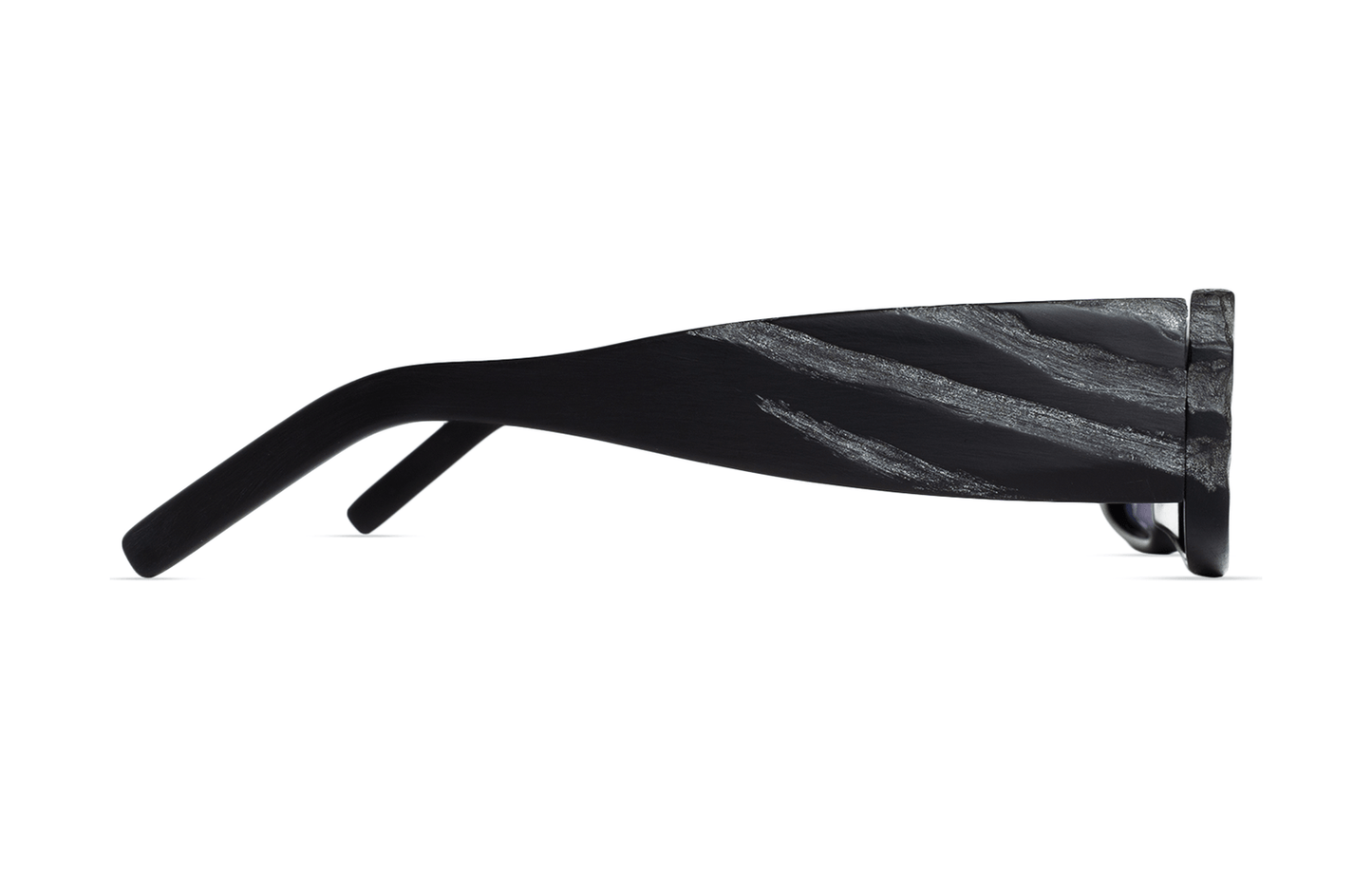 Maison Mata granite marbled acetate rectangular frame side view — lunettes acétate marbré granit profil — kacamata asetat marmer granit samping — Bali handmade acetate eyewear