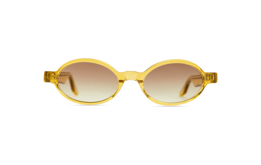 Maison Mata Citrus Twist gold oval sunglasses Bali front