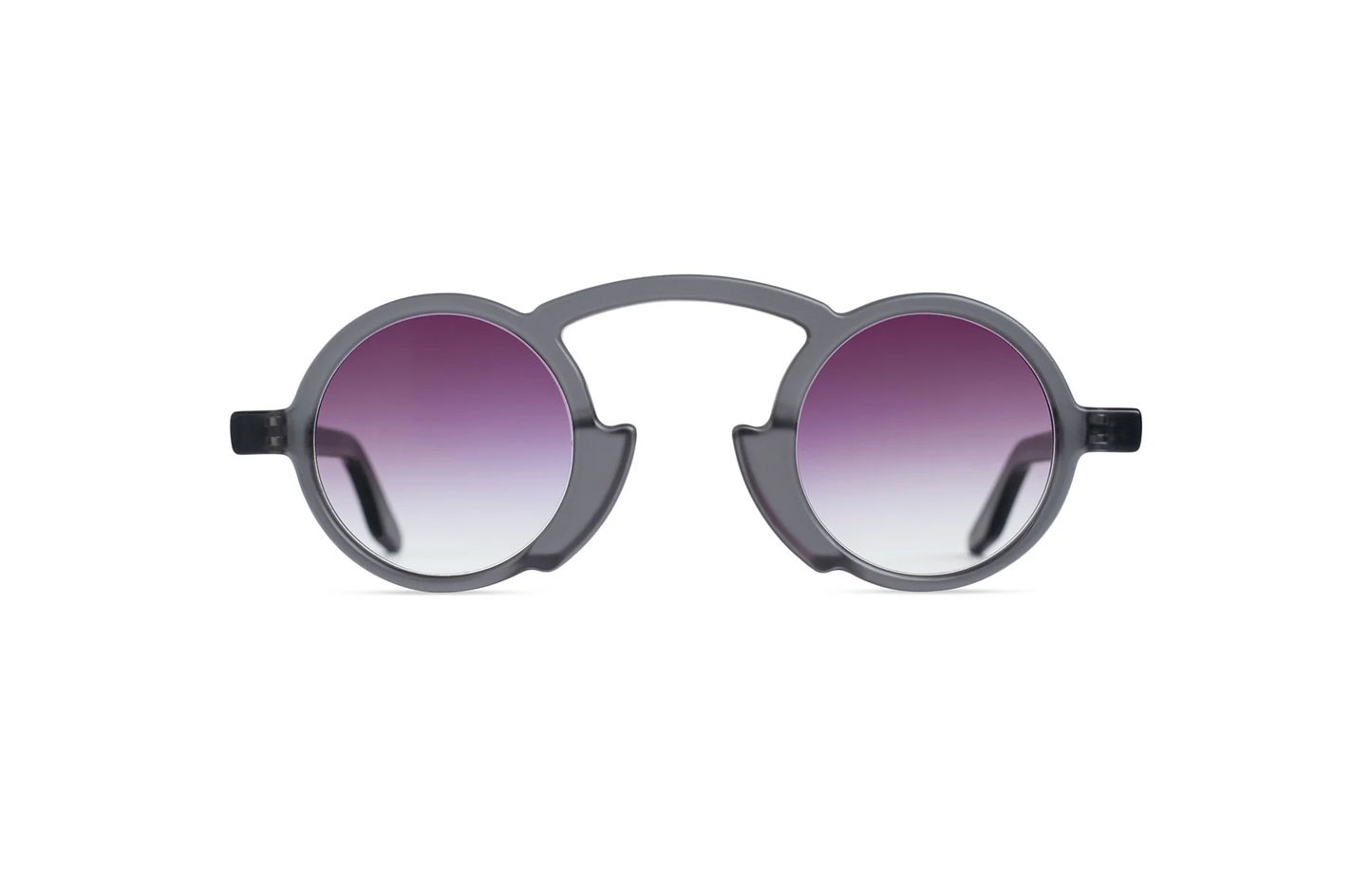 Maison Mata Midnight Mimosa crystal grey round sunglasses Bali front