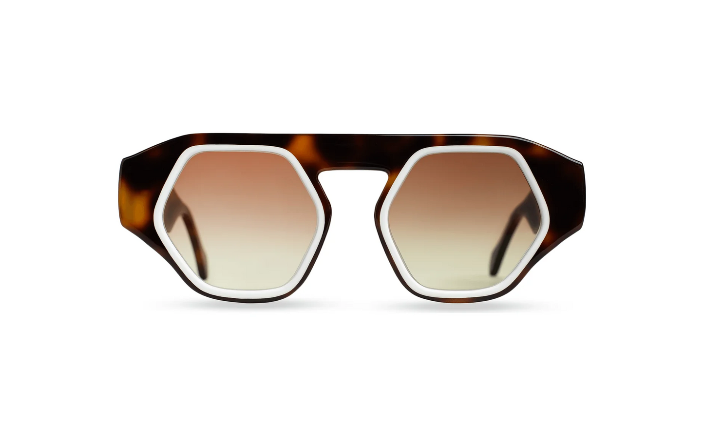 Maison Mata Nebula tortoise hexagonal sunglasses Bali front