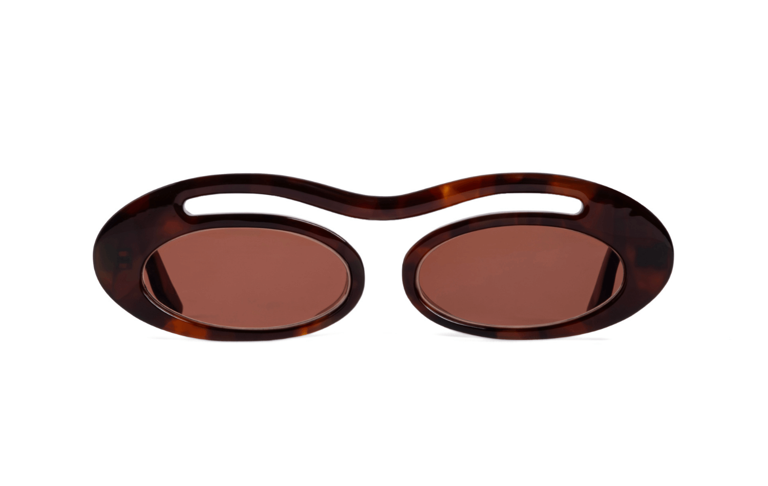 women handmade oval sunglasses with wave design in brown tortoiseshell acetate and polarized lenses – Maison Mata