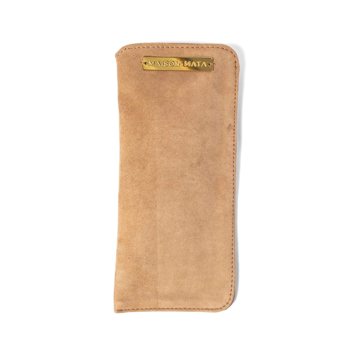 Maison Mata nude suede softcase, a handmade glasses case from Bali