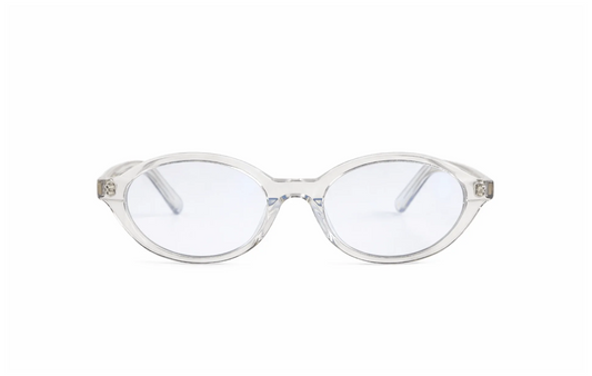 Cove oval optical glasses crystal gray acetate with transparent blue light lenses – Maison Mata